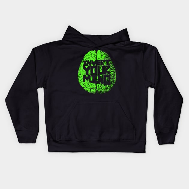 Invert your mind green Kids Hoodie by Segrom